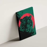 Bangladesh Bengal Tiger Canvas Wall Art with National Flag and Emblem Design