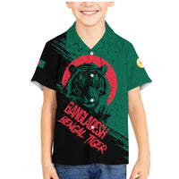 Bangladesh Bengal Tiger Family Matching Mermaid Dress and Hawaiian Shirt with National Flag and Emblem Design