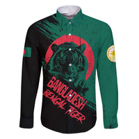 Bangladesh Bengal Tiger Family Matching Puletasi and Hawaiian Shirt with National Flag and Emblem Design