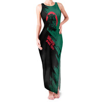 Bangladesh Bengal Tiger Family Matching Tank Maxi Dress and Hawaiian Shirt with National Flag and Emblem Design