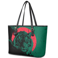 Bangladesh Bengal Tiger Leather Tote Bag with National Flag and Emblem Design