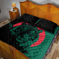 Bangladesh Bengal Tiger Quilt Bed Set with National Flag and Emblem Design