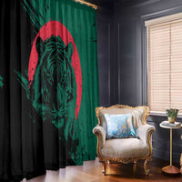 Bangladesh Bengal Tiger Window Curtain with National Flag and Emblem Design