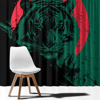 Bangladesh Bengal Tiger Window Curtain with National Flag and Emblem Design