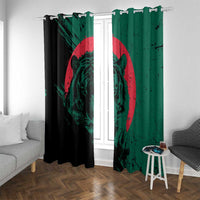 Bangladesh Bengal Tiger Window Curtain with National Flag and Emblem Design