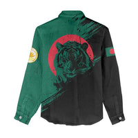 Bangladesh Bengal Tiger Women Casual Shirt with National Flag and Emblem Design