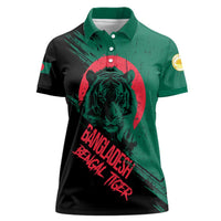 Bangladesh Bengal Tiger Women Polo Shirt with National Flag and Emblem Design