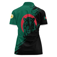 Bangladesh Bengal Tiger Women Polo Shirt with National Flag and Emblem Design