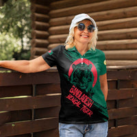 Bangladesh Bengal Tiger Women Polo Shirt with National Flag and Emblem Design