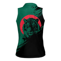 Bangladesh Bengal Tiger Women Sleeveless Polo Shirt with National Flag and Emblem Design