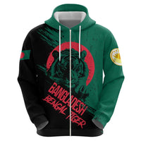 Bangladesh Bengal Tiger Zip Hoodie with National Flag and Emblem Design