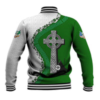 Ancient Order Of Hibernians Baseball Jacket Celtic Cross Irish American Flag Heritage