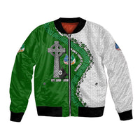 Ancient Order Of Hibernians Bomber Jacket Celtic Cross Irish American Flag Heritage