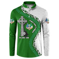 Ancient Order Of Hibernians Button Sweatshirt Celtic Cross Irish American Flag Heritage