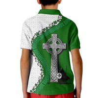 Ancient Order Of Hibernians Kid Polo Shirt Celtic Cross Irish American Flag Heritage