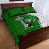 Ancient Order Of Hibernians Quilt Bed Set Celtic Cross Irish American Flag Heritage