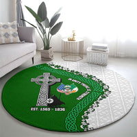 Ancient Order Of Hibernians Round Carpet Celtic Cross Irish American Flag Heritage