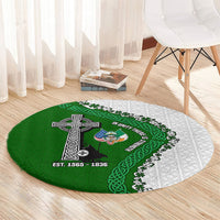 Ancient Order Of Hibernians Round Carpet Celtic Cross Irish American Flag Heritage