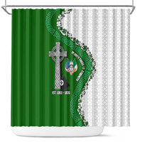 Ancient Order Of Hibernians Shower Curtain Celtic Cross Irish American Flag Heritage