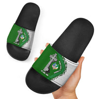 Ancient Order Of Hibernians Slide Sandals Celtic Cross Irish American Flag Heritage