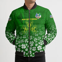 Ancient Order Of Hibernians Bomber Puffer Jacket Irish Celtic Knotwork - Shamrock Harp