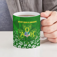 Ancient Order Of Hibernians Ceramic Mug Irish Celtic Knotwork - Shamrock Harp