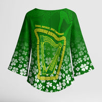 Ancient Order Of Hibernians Kimono Sleeve Blouse Irish Celtic Knotwork - Shamrock Harp