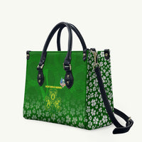 Ancient Order Of Hibernians Leather Bag Irish Celtic Knotwork - Shamrock Harp