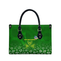 Ancient Order Of Hibernians Leather Bag Irish Celtic Knotwork - Shamrock Harp