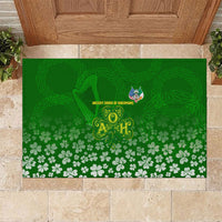 Ancient Order Of Hibernians Rubber Doormat Irish Celtic Knotwork - Shamrock Harp