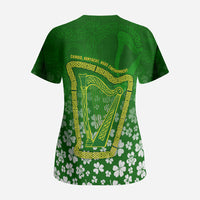 Ancient Order Of Hibernians Scrub Top Irish Celtic Knotwork - Shamrock Harp