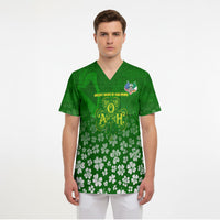 Ancient Order Of Hibernians Scrub Top Irish Celtic Knotwork - Shamrock Harp