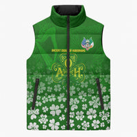 Ancient Order Of Hibernians Sleeveless Puffer Jacket Irish Celtic Knotwork - Shamrock Harp