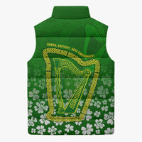 Ancient Order Of Hibernians Sleeveless Puffer Jacket Irish Celtic Knotwork - Shamrock Harp