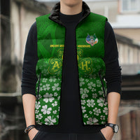 Ancient Order Of Hibernians Sleeveless Puffer Jacket Irish Celtic Knotwork - Shamrock Harp