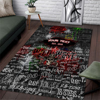 Personalized Wild West Borderlands Area Rug Urban Street Graffiti Art Skull Scorpion Symbols