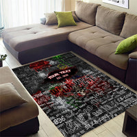Personalized Wild West Borderlands Area Rug Urban Street Graffiti Art Skull Scorpion Symbols