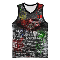 Personalized Wild West Borderlands Basketball Jersey Urban Street Graffiti Art Skull Scorpion Symbols