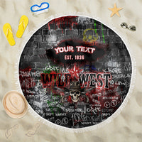 Personalized Wild West Borderlands Beach Blanket Urban Street Graffiti Art Skull Scorpion Symbols