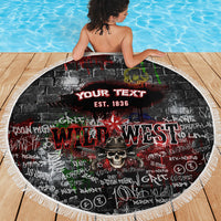 Personalized Wild West Borderlands Beach Blanket Urban Street Graffiti Art Skull Scorpion Symbols