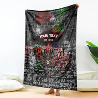 Personalized Wild West Borderlands Blanket Urban Street Graffiti Art Skull Scorpion Symbols