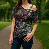 Personalized Wild West Borderlands Cross Shoulder Shirt Urban Street Graffiti Art Skull Scorpion Symbols