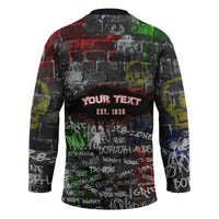 Personalized Wild West Borderlands Hockey Jersey Urban Street Graffiti Art Skull Scorpion Symbols