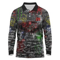 Personalized Wild West Borderlands Long Sleeve Polo Shirt Urban Street Graffiti Art Skull Scorpion Symbols