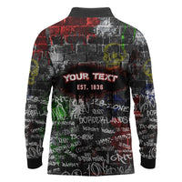 Personalized Wild West Borderlands Long Sleeve Polo Shirt Urban Street Graffiti Art Skull Scorpion Symbols