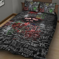Personalized Wild West Borderlands Quilt Bed Set Urban Street Graffiti Art Skull Scorpion Symbols