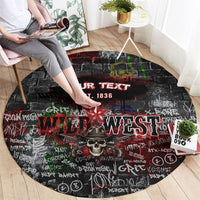 Personalized Wild West Borderlands Round Carpet Urban Street Graffiti Art Skull Scorpion Symbols