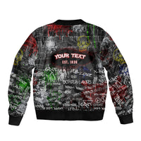 Personalized Wild West Borderlands Sleeve Zip Bomber Jacket Urban Street Graffiti Art Skull Scorpion Symbols
