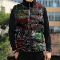 Personalized Wild West Borderlands Sleeveless Puffer Jacket Urban Street Graffiti Art Skull Scorpion Symbols