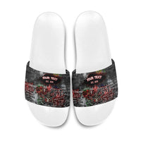 Personalized Wild West Borderlands Slide Sandals Urban Street Graffiti Art Skull Scorpion Symbols